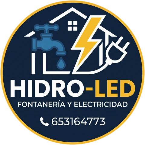 Logotipo de Hidro-Led, fontanería y electricidad